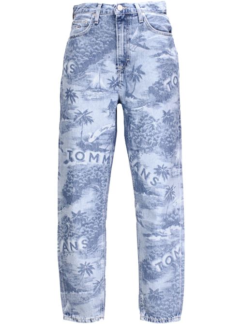 High-waisted tapered Mom jeans with Hawaiian print Tommy Hilfiger | DW0DW175631A5